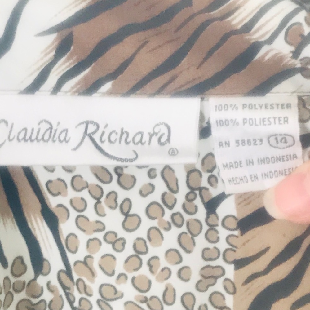 Vintage silky animal print top - Picture 6 of 6